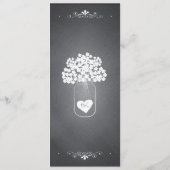 黒板スタイルのメイソンジャー ウェディング レセプション メニュー カード (裏面)