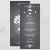 黒板スタイルのメイソンジャー ウェディング レセプション メニュー カード (正面/裏面)