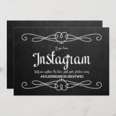 黒板スタイルの「インスタグラムハッシュタグ」ウェディングサイン (正面/裏面)