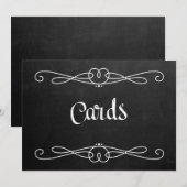 黒板スタイルの「カード」結婚式看板 招待状 (正面/裏面)