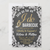 黒板スタイルの「I Do BBQ」招待状 招待状 (正面)