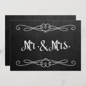 黒板スタイルの「Mr. and Mrs.」結婚式看板 (正面/裏面)