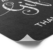 黒板スタイルカードと結婚ギフトの標識 ポスター (角)