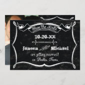 黒板スタイルセーブ・ザ・デート案内写真 セーブザデート (正面/裏面)