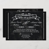 黒板スタイル素朴スワール印刷招待状 招待状 (正面/裏面)