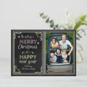 黒板スタイル聖降誕祭お祝い シーズンカード (スタンド正面)