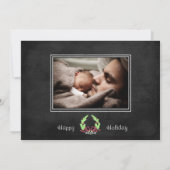 黒板スタイル聖降誕祭お祝い シーズンカード (裏面)