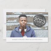 黒板スタンプ写真卒業パーティー 招待状 (正面)