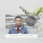 黒板スタンプ写真卒業パーティー 招待状 (スタンド正面)