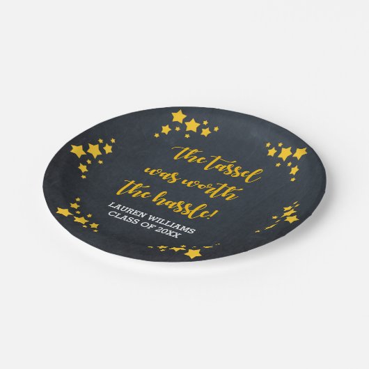 黒板スターズ卒業パーソナライズされた ペーパープレート (アングル)