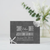 黒板スターフィッシュ&サンドドル日付を保存 案内ポストカード (スタンド正面)