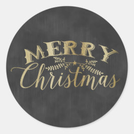 黒板ステッカー金ゴールドメリークリスマス ラウンドシール
