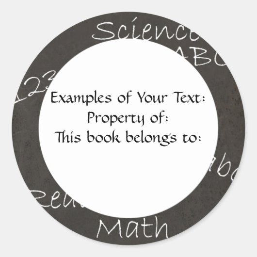 黒板ステッカー ラウンドシール (正面)