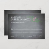 黒板ステンシルピンク反応 出欠カード (正面/裏面)