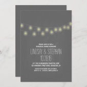 黒板ストリングライトリハーサル夕食招待状 招待状 (正面/裏面)