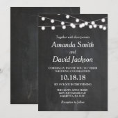 黒板ストリングライト結婚式招待状 招待状 (正面/裏面)