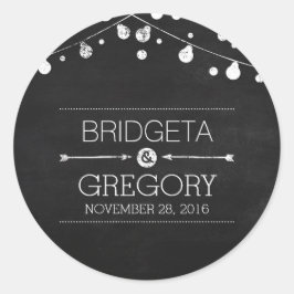 黒板ストリングライト結婚式用シール ラウンドシール