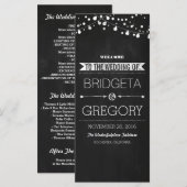 黒板ストリングライト結婚式 プログラム (正面/裏面)