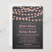 黒板ストリングラブハートブライダルシャワー 招待状 (正面)