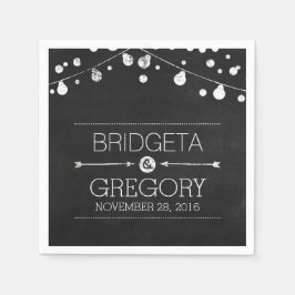 黒板ストリングラ素朴イ結婚ト スタンダードカクテルナプキン