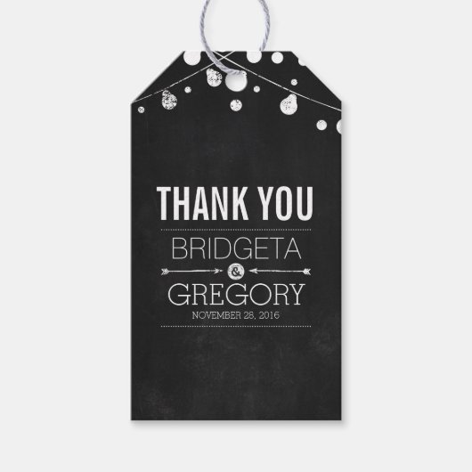 黒板ストリングラ結婚イト ギフトタグ (正面)