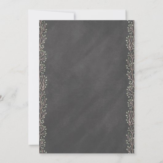 黒板ストーリーブックテディベア赤ちゃんシャワー 招待状 (裏面)