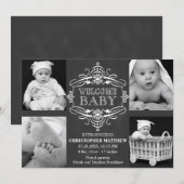 黒板スノーフレーク冬マルチフォトカード シーズンカード (正面/裏面)