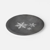 黒板スノーフレーク |メリークリスマス ペーパープレート (アングル)