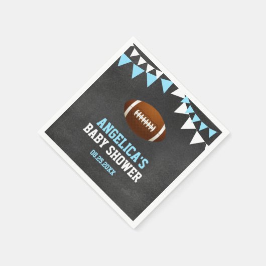 黒板スポーツフットボールテーマベビーシャワー スタンダードカクテルナプキン (角)