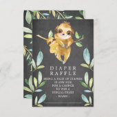 黒板スロスベビーシャワーおむつラッフルチケット エンクロージャーカード (正面/裏面)