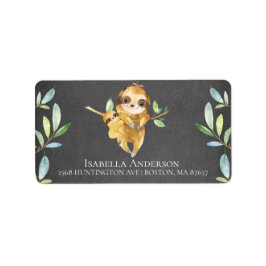 黒板スロース男の赤ちゃんシャワー住所 シール