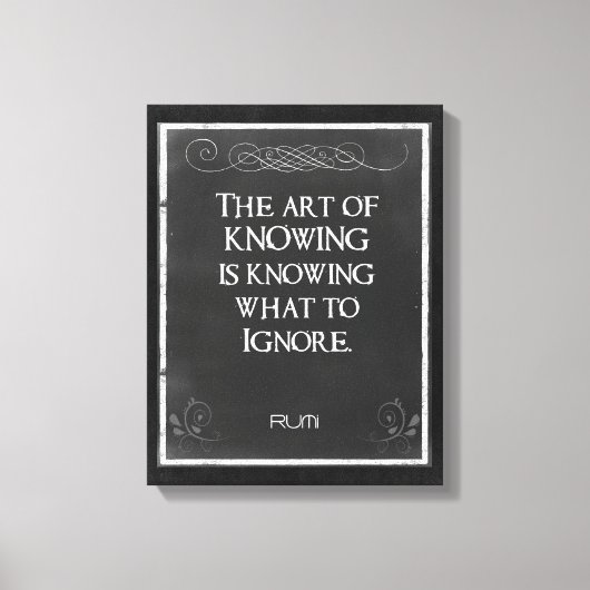 黒板タイポグラフィと感動的引用文 キャンバスプリント (正面)