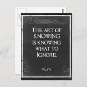 黒板タイポグラフィと感動的引用文 ポストカード (正面/裏面)