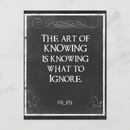 黒板タイポグラフィと感動的引用文 ポストカード (正面)