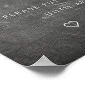 黒板タイポグラフィの結婚プラグ抜き ポスター (角)