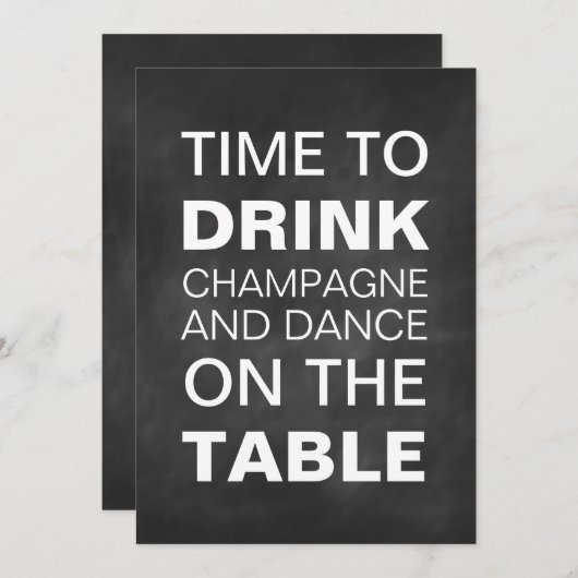 黒板タイポグラフィウェディングシャワー招待状 招待状 (正面/裏面)