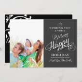 黒板タイポグラフィクリスマスフォトカード シーズンカード (正面/裏面)