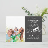 黒板タイポグラフィクリスマスフォトカード シーズンカード (スタンド正面)