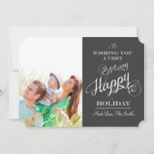 黒板タイポグラフィクリスマスフォトカード シーズンカード (正面)