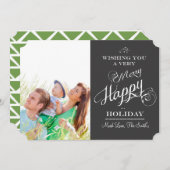 黒板タイポグラフィクリスマスフォトカード シーズンカード (正面/裏面)