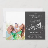 黒板タイポグラフィクリスマスフォトカード シーズンカード (正面)