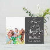 黒板タイポグラフィクリスマスフォトカード シーズンカード (スタンド正面)