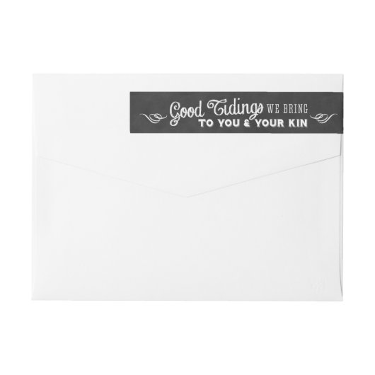 黒板タイポグラフィクリスマスラベル ラップアラウンドラベル (裏面)