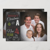 黒板タイポグラフィフォトクリスマスカード シーズンカード (正面/裏面)