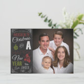 黒板タイポグラフィフォトクリスマスカード シーズンカード (スタンド正面)