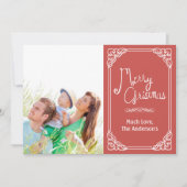 黒板タイポグラフィメリークリスマスフォトカード シーズンカード (正面)
