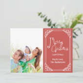 黒板タイポグラフィメリークリスマスフォトカード シーズンカード (スタンド正面)