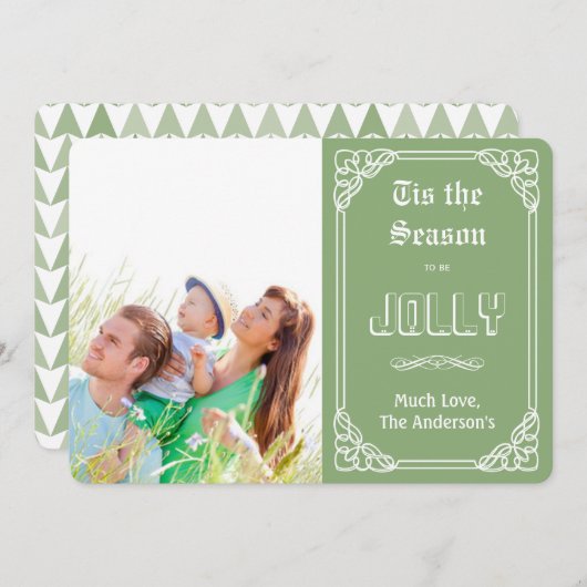 黒板タイポグラフィメリークリスマスフォトカード シーズンカード (正面/裏面)