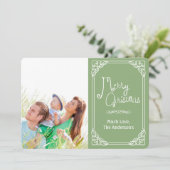 黒板タイポグラフィメリークリスマスフォトカード シーズンカード (スタンド正面)