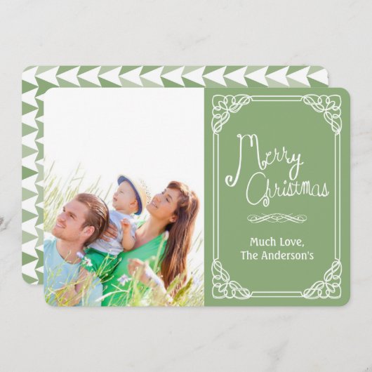 黒板タイポグラフィメリークリスマスフォトカード シーズンカード (正面/裏面)